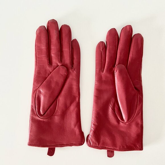 JESSICA Red Faux Leather Gloves with Thinsulate Lining - Size 7 - Picture 2 of 5